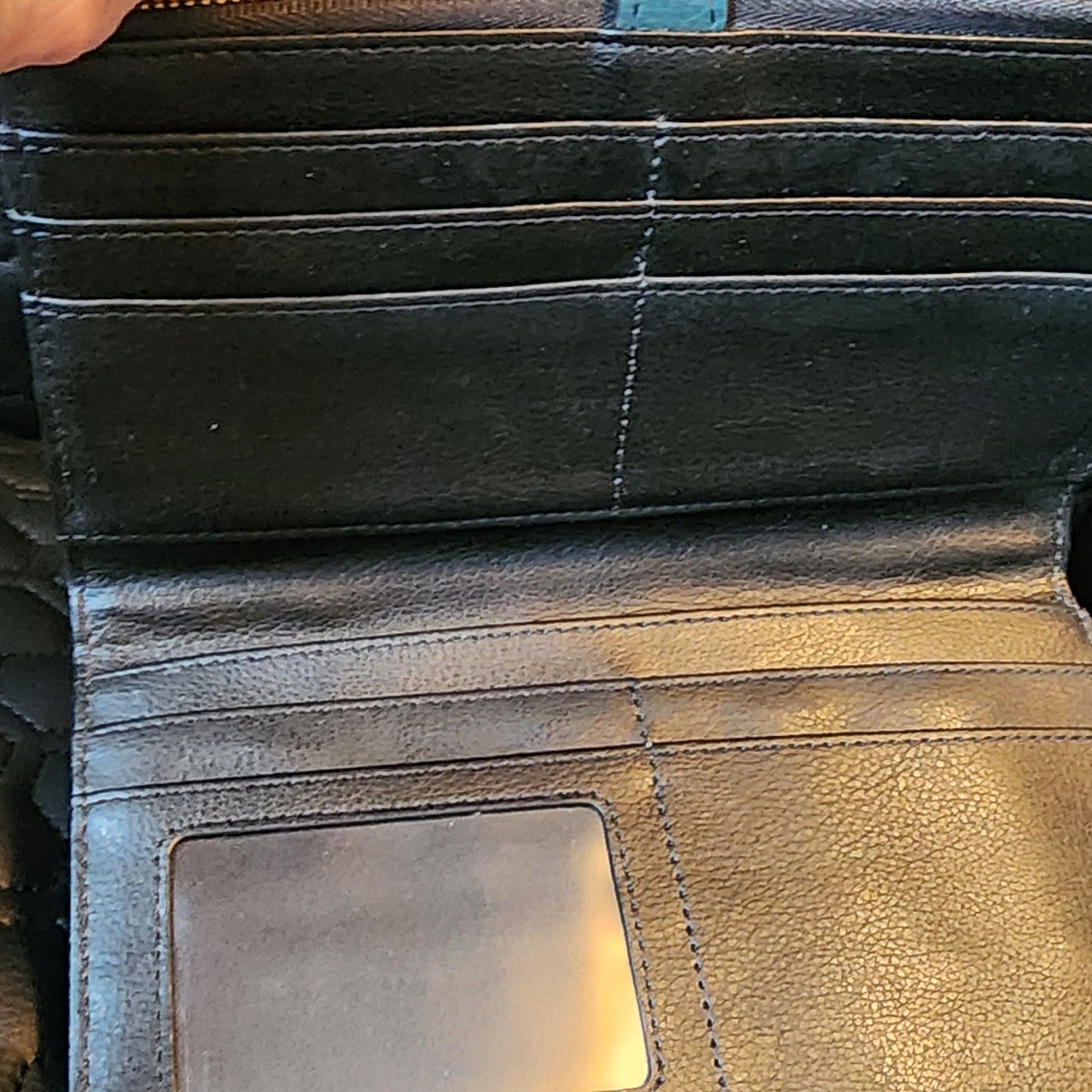 Fossil Multicolor Patchwork Wallet - Teal, Brown,… - image 4